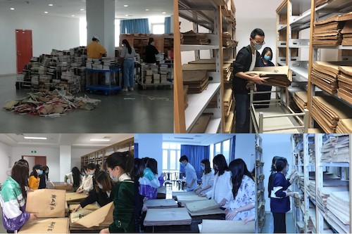 图6：91吃瓜
学生支部进行图书馆历史资料整理劳动教育实践课活动